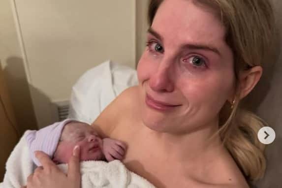 Meghan Trainor posted a picture of herself with her new baby online.