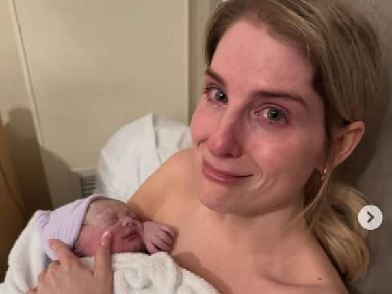 Meghan Trainor posted a picture of herself with her new baby online.