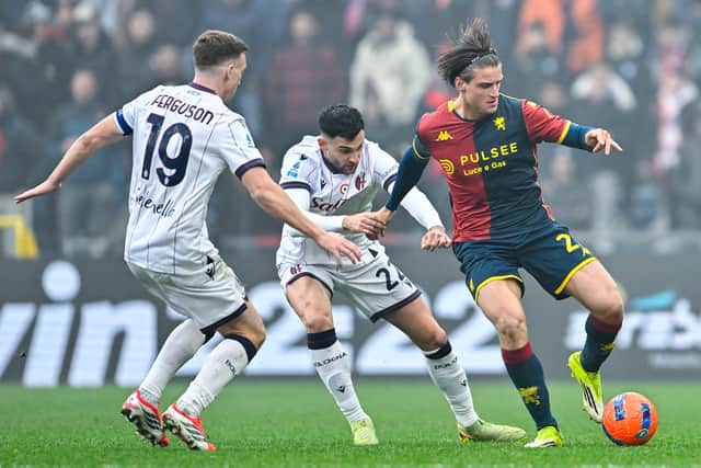 Lewis Ferguson scored against Bologna - but Genoa came back to win 3-2.