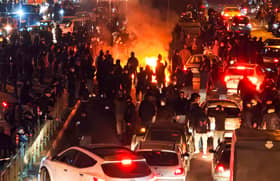 People protesting against the Iranian regime in Tehran earlier this month (Picture: Anonymous)