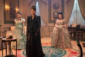 (L-R), Isabella Wei, Katie Leung and Michelle Mao in Bridgerton season 4