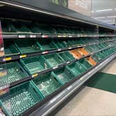 Empty shelves in Lerwick's Tesco after storms prevented ships from sailing