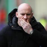 Hibs head coach David Gray during the goalless draw with Rangers at Easter Road. (Photo by Ross Parker / SNS Group)