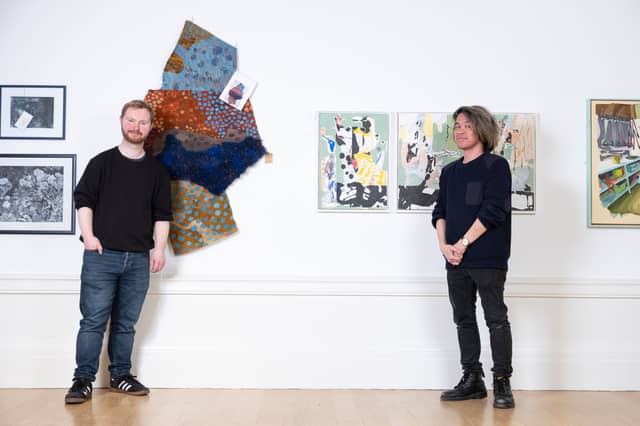 Co-presidents of the Society of Scottish Artists, Luke Vinnicombe (left) and Frank To, at its 127th Annual Exhibition, currently running at the RSA Upper Galleries in Edinburgh