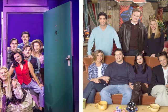 Left, the cast of Friends! The Musical Parody, and right, the original Friends! cast.