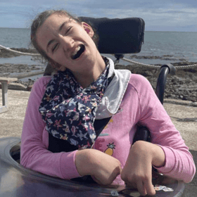 Lily Angus, 18, has dyskinetic cerebral palsy.