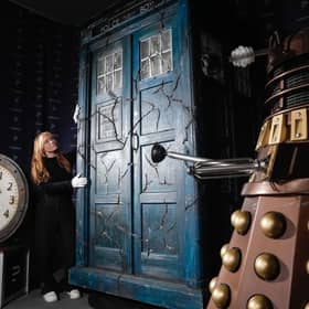 A Tardis and a Dalek will be among the Doctor Who-related lots to go up for sale from today in an online auction (Picture: Andrew Matthews)