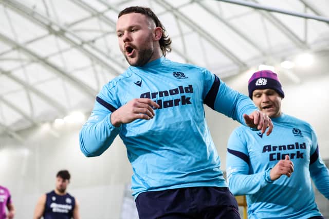 Ewan Ashman during a Scotland training session at the Oriam.