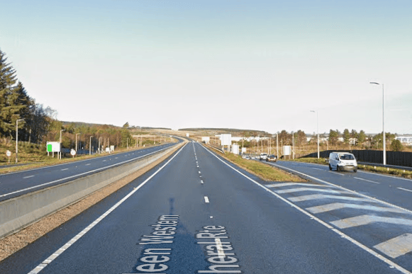 The road is closed northbound from Craibstone