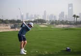 Ewen Ferguson in action during the pro-am prior to the Qatar Masters at Doha Golf Club 