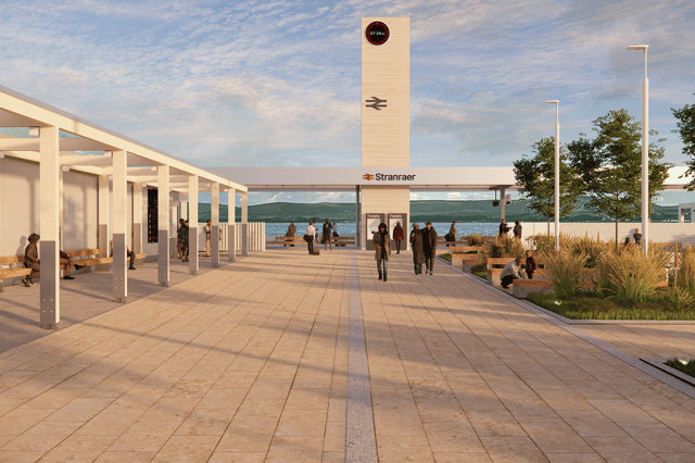 View of proposed pedestrian approach to new station