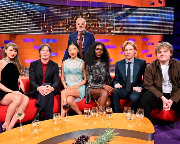 Taylor Swift, Cillian Murphy, Greta Lee, Graham Norton, Jodie Turner-Smith, Domhnall Gleeson and Lewis Capaldi. 