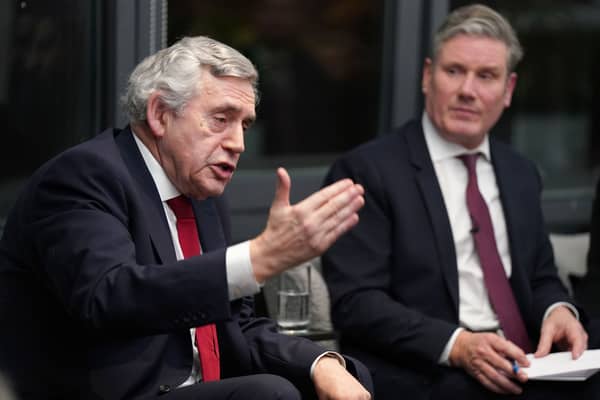 Former prime minister Gordon Brown (left) said the situation facing Keir Starmer was "serious" but backed him as a "man of integrity"