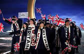 Team GB arrive at the Winter Olympics opening ceremony on Friday.