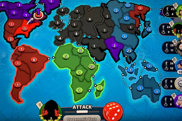 If two Risk players find themselves locked in a cycle of violence, they can end up weakening themselves and falling prey to a third