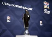 The UEFA Nations League trophy. Scotland will discover their opponents in League B when the draw is made on Thursday. (Photo by FABRICE COFFRINI/AFP via Getty Images)          