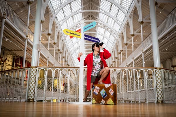 Alex Howarth of Edinburgh Science as scientist/explorer at the National Museum of Scotland, Edinburgh. Image credit: Ian Georgeson.