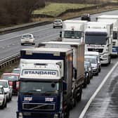 Drivers are facing delays of around half an hour