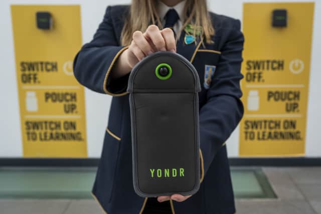 Pupils will have to lock their phones away in pouches all the time they’re at school