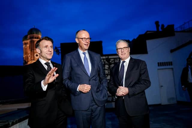 Keir Starmer with French President Emmanuel Macron and German Chancellor Friedrich Merz at the recent Munich Security Conference (Picture: Kay Nietfeld/pool)
