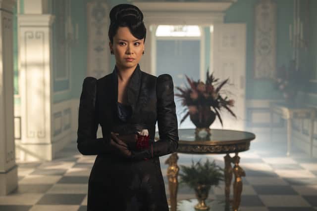 Katie Leung as Lady Araminta Gun, one of the new characters introduced this season. 