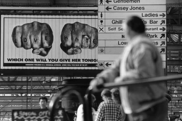 A poster for the trailblazing Zero Tolerance campaign against male violence in Edinburgh (Picture: Robert Perry)