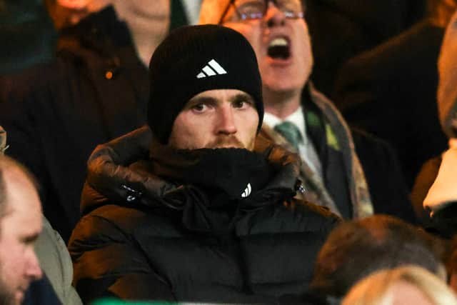 Scotland captain Andy Robertson was an interested spectator.