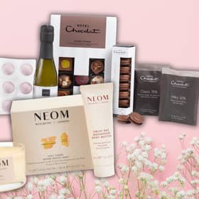 Big-brand indulgence for less – Hotel Chocolat fizz and truffles paired with NEOM’s mood-boosting candle and body butter make elegant yet affordable Mother’s Day treats
