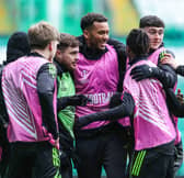 Auston Trusty (centre) during a Celtic training session at Celtic Park, on February 25, 2026, in Glasgow, Scotland. (Photo by Craig Foy / SNS Group)