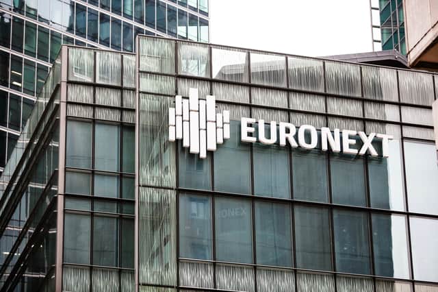 The Euronext building in Paris