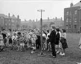 Playing netball at Craigentinny School in June 1963.
