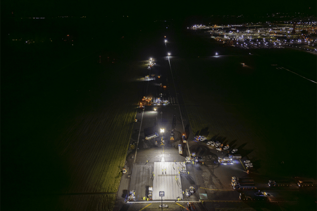 The skid resistance of each resurfaced section of Edinburgh Airport's runway is checked before it reopens to aircraft