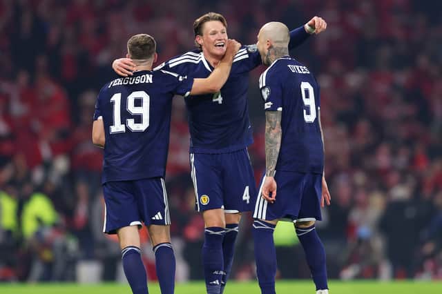 Scott McTominay celebrates the final goal of Scotland's 4-2 over Denmark that secured World Cup qualification (Picture: Stu Forster)