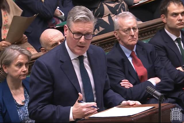 Prime Minister Sir Keir Starmer making a statement in the House of Commons