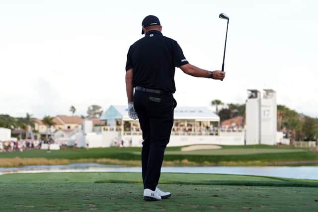 Shane Lowry’s body language says it all after sending his tee shot into the water at the par-3 17th in the final round