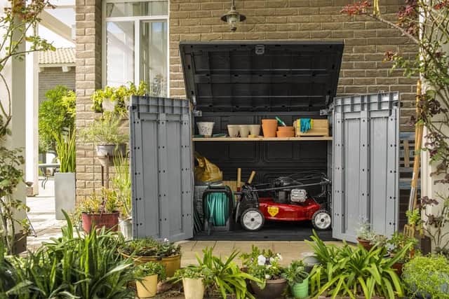They're designed to take plenty of garden tools and furniture items