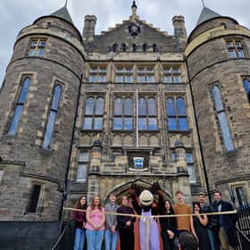 Students gathered to officially open Teviot.