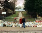 People around the world left tributes to those who were killed at Dunblane. Pixcture: Stefan Rousseau/AFP/Getty
