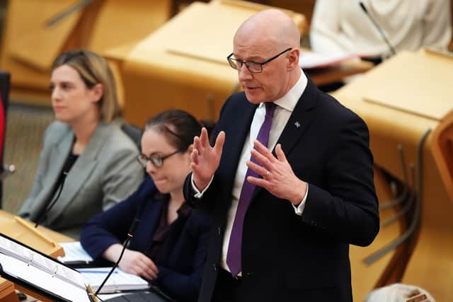 SNP leader John Swinney at First Minister's Questions