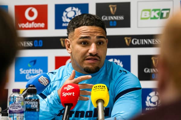 Scotland captain Sione Tuipulotu during the pre-match press conference at Scottish Gas Murrayfield.