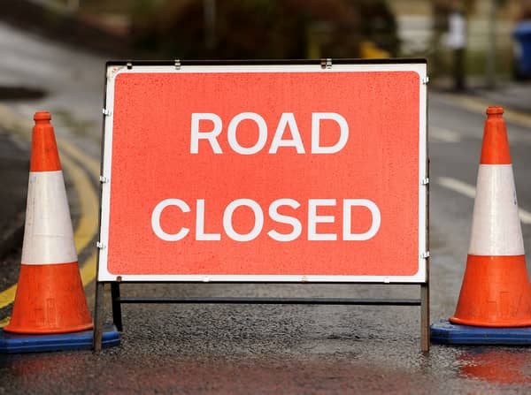 Road closed sign