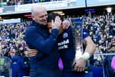 Scotland head coach Gregor Townsend and captain Sione Tuipulotu with the Auld Alliance Trophy. (Photo by Craig Williamson / SNS Group)