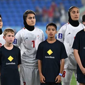 Iran's women's football team at the Asian Cup in Australia did not sing the national anthem ahead of a game last week (Picture: Albert Perez)
