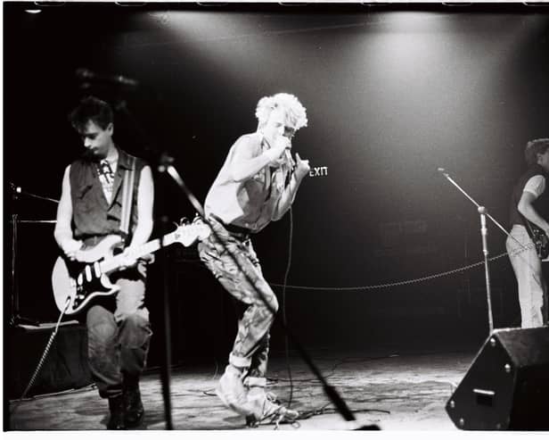 The Plastic Flies on stage in their heyday.