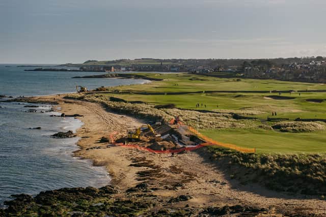 Coastal erosion protection work is underway on the historic West Links in North Berwick