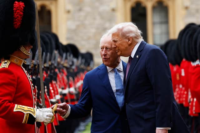 King Charles and Donald Trump inspect the Guard of Honour at Windsor Castle during the US President's State Visit in September (Picture: Anna Moneymaker)