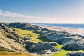 The 14th on the Old Course at Trump International Golf Links is one of the most dramatic holes in Scotland
