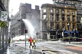 The historic building next to Glasgow's Central Station that was destroyed by a devastating fire (Picture: John Devlin)