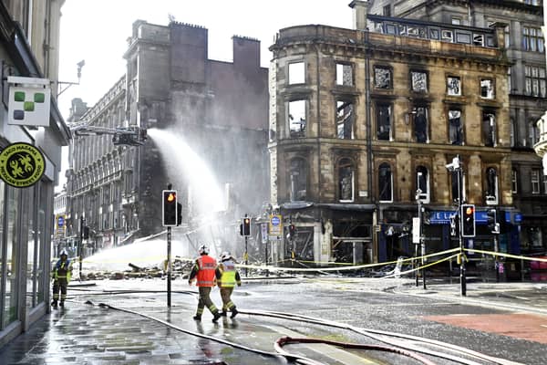 The historic building next to Glasgow's Central Station that was destroyed by a devastating fire (Picture: John Devlin)