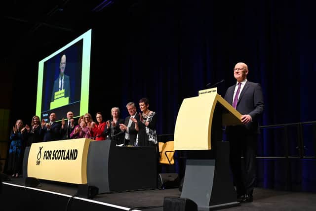John Swinney announced an expansion of childcare at SNP conference